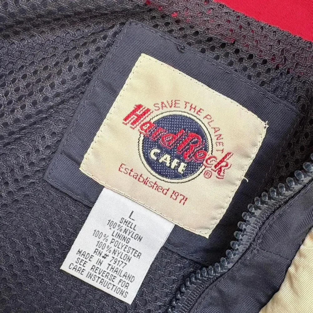 90’s Navy Blue & Red Graphic Hard Rock Cafe Orlando Zip Up